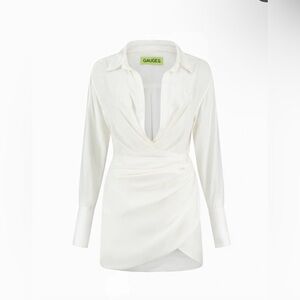 GAGUGE 81 NAHA SILK MINI DRESS – IVORY
draped silk mini dress. New